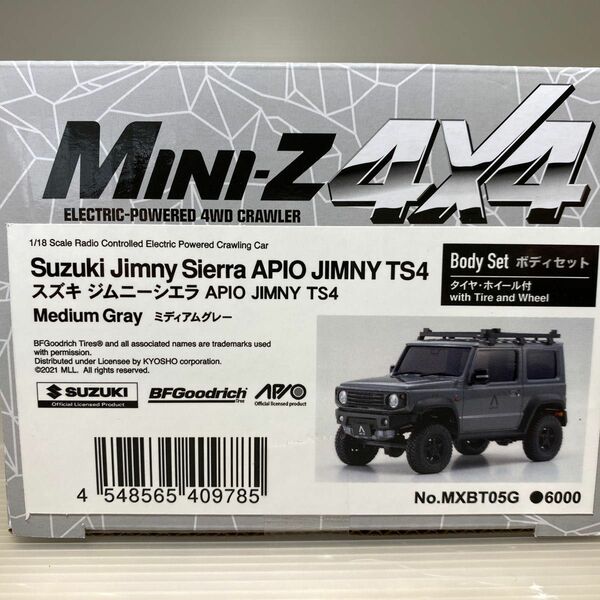 京商ミニッツ4x4ボディタイヤホイールセットMXBT05G BS MX-01 APIO JIMNY TS4 ミディアムグレー