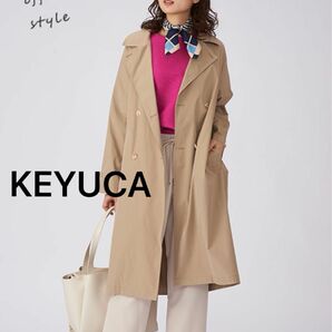 最終SALE★お値下げ不可【KEYUCA ケユカ】晴雨兼用 たためるトレンチコート ベージュ 大きい　