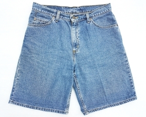 ◆ 90's USA製 Levi's リーバイス 950 デニム ショートパンツ W34～35 青系/ビンテージ オールド アメリカ古着 ショーツ 短パン ルーズ