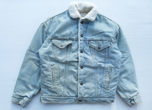 ◆ 80's USA製 Levi's 57509 リーバイス デニムボアジャケット L(メンズSM相当)/ビンテージ オールド アメリカ古着 レトロ ジージャン