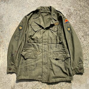 【S/M 34L】米軍実物 M43 パンク 手描き フィールドジャケット■ビンテージ オールド レトロ アメリカ古着 ミリタリー オリジナル