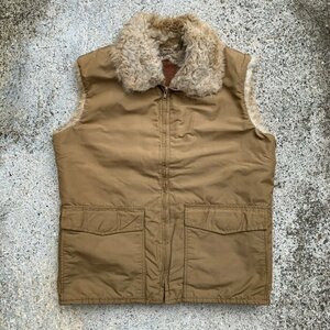 【M/L】Woolrich アクリルボア ダウンベスト ベージュ■ビンテージ オールド アメリカ古着 80s ウールリッチ アウトドア