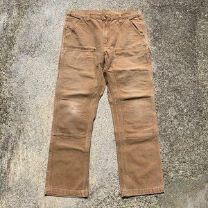 【W38】carhartt ダック地 ダブルニー ペインターパンツ ブラウン■ビンテージ オールド アメリカ古着 メキシコ製 カーハート No.78