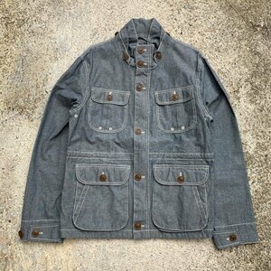 【S】WOOLRICH デニムジャケット ハンティング 青系■ビンテージ オールド レトロ アメリカ古着 ウールリッチ ジョンリッチ&ブラザーズ