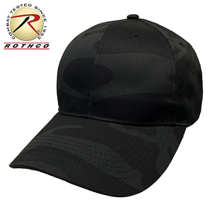 ROTHCO 新品 ベースボールキャップ - ミッドナイト ブラックカモ 迷彩 プロファイルキャップ 深め CAP 帽子 野球帽 フリーサイズ メンズ