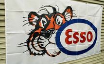 ESSO エッソ バナー フラッグ スクーター ミニクーパー ビートル ワーゲン モンキー ハーレー ジムニー ベスパ 旧車 当時物 US BH19_画像2