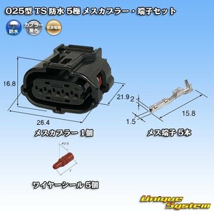 住友電装 025型 TS 防水 5極 メスカプラー・端子セット