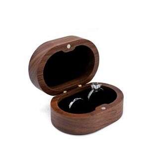  walnut jewelry case black ring ring iya ring earrings mobile wooden accessory case carrying walnut 