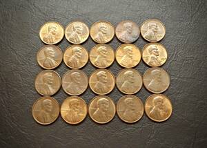 美品 1セントコイン リンカーン記念堂 1959年～製造の20枚セット 送料無料です。　（14972） USA 貨幣 硬貨 ペニー アメリカ