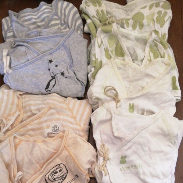 新生児 サイズ肌着 まとめ売り 8点 出産準備 短肌着 コンビ肌着 ベビー肌着