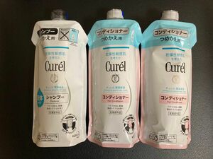 手数料還元 花王 キュレル Curel シャンプー×1 コンディショナー×2 詰め替え つめかえ 340ml リフィル