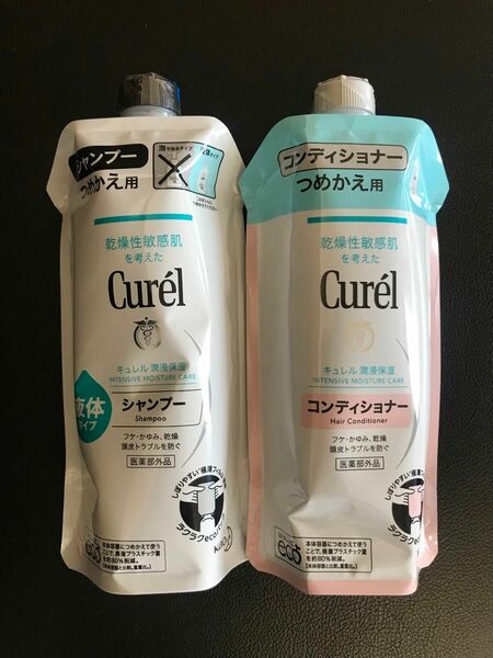 手数料還元 花王 キュレル Curel シャンプー コンディショナー 詰め替え つめかえ 340ml 各1個 合計2個 リフィル