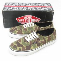 VANS AUTHENTIC ワックスド キャンバス カモ スニーカー size26.5/バンズ　0302_画像1