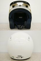 ○2) Arai HyperT バイクヘルメット Lサイズ(59-60cm) ハイパーT トライアル用 バイク用品 アライ ヘルメット ホワイト_画像3
