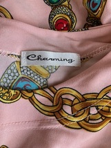 レディース　トップス　チェーン　カットソー　重ね着　シャツ　ピンク　チェーン　チャーミング　韓国製　Charming_画像3