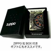 ZIPPO ライター おしゃれ ジッポ かっこいい アンティーク ダーツ 両面加工 ウッドインレイ 彫刻 木象嵌 真鍮イブシ ブラス_画像8