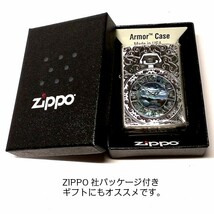 ZIPPO アーマー ジッポ ライター シェルウォッチ シルバーイブシ 天然貝象嵌 シェルインレイ 両面加工 アンティーク_画像7