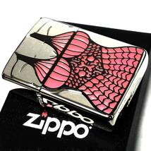 ZIPPO アーマー SEXY CHANGE 2007年製 一点物 ジッポ ライター 絶版品 両面柄違い メタル貼り シルバー 薔薇 セクシー 廃盤_画像2