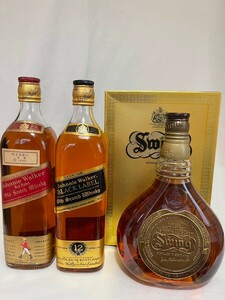 ジョニーウォーカー 赤 黒 スウィング 3本セット　750ml 未開栓　まとめ　JOHNNIE Walker　レッド　ブラック　ウイスキー