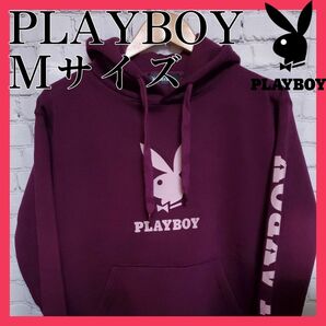 PLAYBOY(プレイボーイ)　パーカー　裏起毛　Mサイズ　レッド　赤 