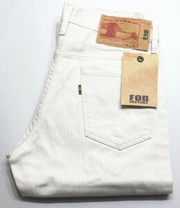 FOB FACTORY (エフオービーファクトリー) 5 POCKET PIQUE PANTS / 5ポケット ピケパンツ #F1134 未使用品 アイボリー w30 / ワークパンツ