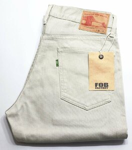 FOB FACTORY (エフオービーファクトリー) 5 POCKET PIQUE PANTS / 5ポケット ピケパンツ #F1134 未使用品 ベージュ w32 / ワークパンツ