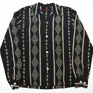 RJB (アールジェイビー) Diamond Rayon Border Shirt / ダイヤモンドボーダー レーヨンシャツ R-SRO-002L 美品 size 36 / フラットヘッドの画像1