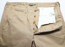 Workers K&T H MFG Co (ワーカーズ) Officer Trousers Standard Fit Type 2 / オフィサートラウザー タイプ2 未使用品 Beige Chino w34_画像4