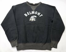 THE FLATHEAD (フラットヘッド) Crew Neck Sweat Shirt / クルーネック スウェットシャツ “BELMONT” ブラック size XL_画像1