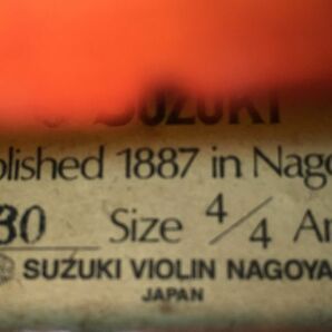 N116 suzuki 鈴木楽器 No.230 size 4/4 Anno 2007 Established 1887 in Nagoya バイオリン 4弦 弦楽器 弓/セミハードケース付き S2-1042467の画像8