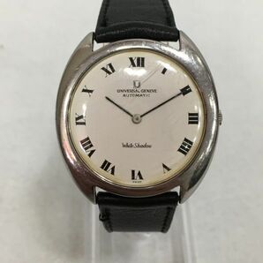 O109 ◎ UNIVERSAL GENEVE ユニバーサルジュネーブ WHITE SHADOW ホワイトシャドウ AT 自動巻 白文字盤 メンズ腕時計 S2-1049848の画像1