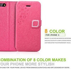 iphone SE レザーケース iphone5s カバー アイフォン5/5s ケース 手帳型 Deer ピンク