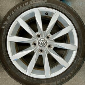 タイヤ付き純正ホイール4本セット ゴルフ7 AUCPT 5G0601025 17×7.0J +49 112 5穴 225/45R17 2019年製 3ミリの画像5