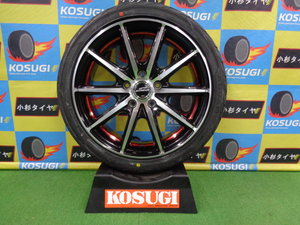 シュナイダーRX-02　7J-17　5H114.3　+48　アドバン　フレバ　195/45R17　スイフトスポーツ　中古セット