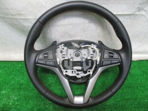 美品 MK53S スペーシアカスタム 純正 レザーハンドル ステアリング パドルシフト付