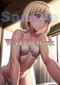 ★錦木千束：リコリス・リコイル【RE1MKT48】★イラスト特殊印刷 オリジナル 同人 A4ポスター 巨乳 美少女 sexy anime