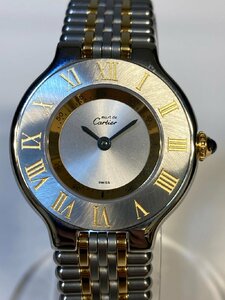 ★【不動・ジャンク品】Cartier カルティエ マスト21 ヴァンテアン SM / クォーツ腕時計 / W10073F4 / シルバー×ゴールド