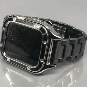 ブラック アップルウォッチバンド ステンレスベルト セラミック　保護　画面保護　カバー　ケース 40mm 41mm 44mm 45mm Apple Watch