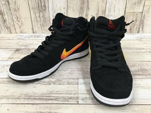 148BH Nike SB DUNK HIGH PRO Black/Team Orange BQ6826-003【中古】