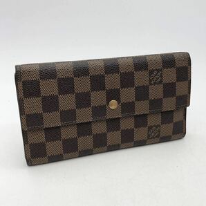 FN11887U【1000円スタート!!】LOUIS VUITTON ルイ ヴィトン ポルト トレゾール インターナショナル ダミエ エベヌ 三つ折り 長財布 の画像1