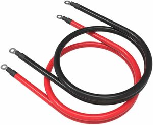 1m SHIERLENG 4 AWG 25mm2 100cm赤+黒の純銅電池ケーブルパワーインバーターワイヤーセット、ソーラー、R