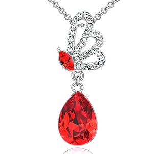  new goods 1 jpy ~* free shipping * butterfly ... sphere ruby diamond platinum finish 925 silver necklace birthday present travel spring consecutive holidays flower see gift domestic sending 