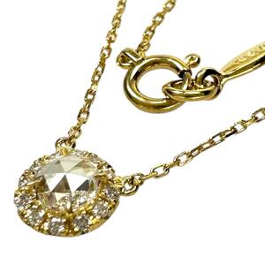 AHKAH/ Ahkah rose cut contains diamond total 0.20ct necklace Vivienne rose K18 Gold 1.5g 40cm lady's 