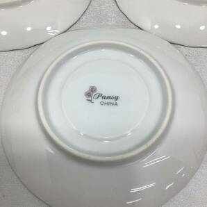 【未使用・保管品】pansy CHINAカップ＆ソーサー 6客セット 金縁 口径7cm 花柄 コーヒー ティー兼用 (H844)の画像9