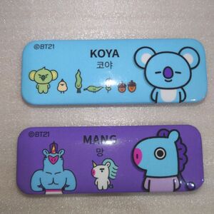 BT21 スクエア缶バッジコレクション　KOYA・MANG　2点セット