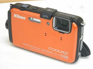 1円〜 中古 Nikon COOLPIX AW100 サンシャインオレンジ 本体/バッテリー ニコン デジタルカメラ アウトドアカメラ