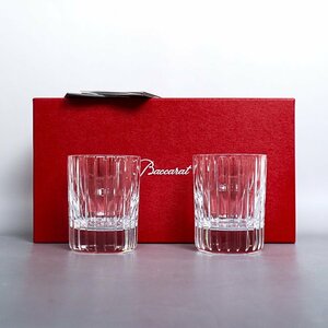 【1円/ほぼ未使用】バカラ Baccarat ハーモニー タンブラー ロックグラス 2客 ペアグラス ウイスキー ハイボール クリスタルガラス 280ml