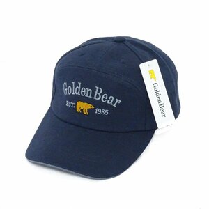 【1円/タグ付未使用】ゴールデンベア Golden Bear ロゴ刺繍 ベースボールキャップ 帽子 ネイビー 57～59㎝ コットン 青 メンズ 40858