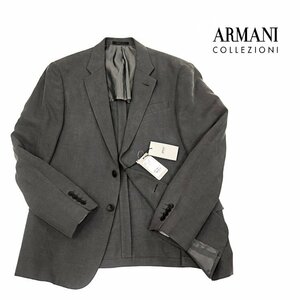 【1円/タグ付未使用】アルマーニ ARMANI COLLEZIONI テーラージャケット サマージャケット 2釦 グレー 52 サイドベンツ 35346