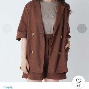 Mystic リネン混半袖ジャケット /セットアップ